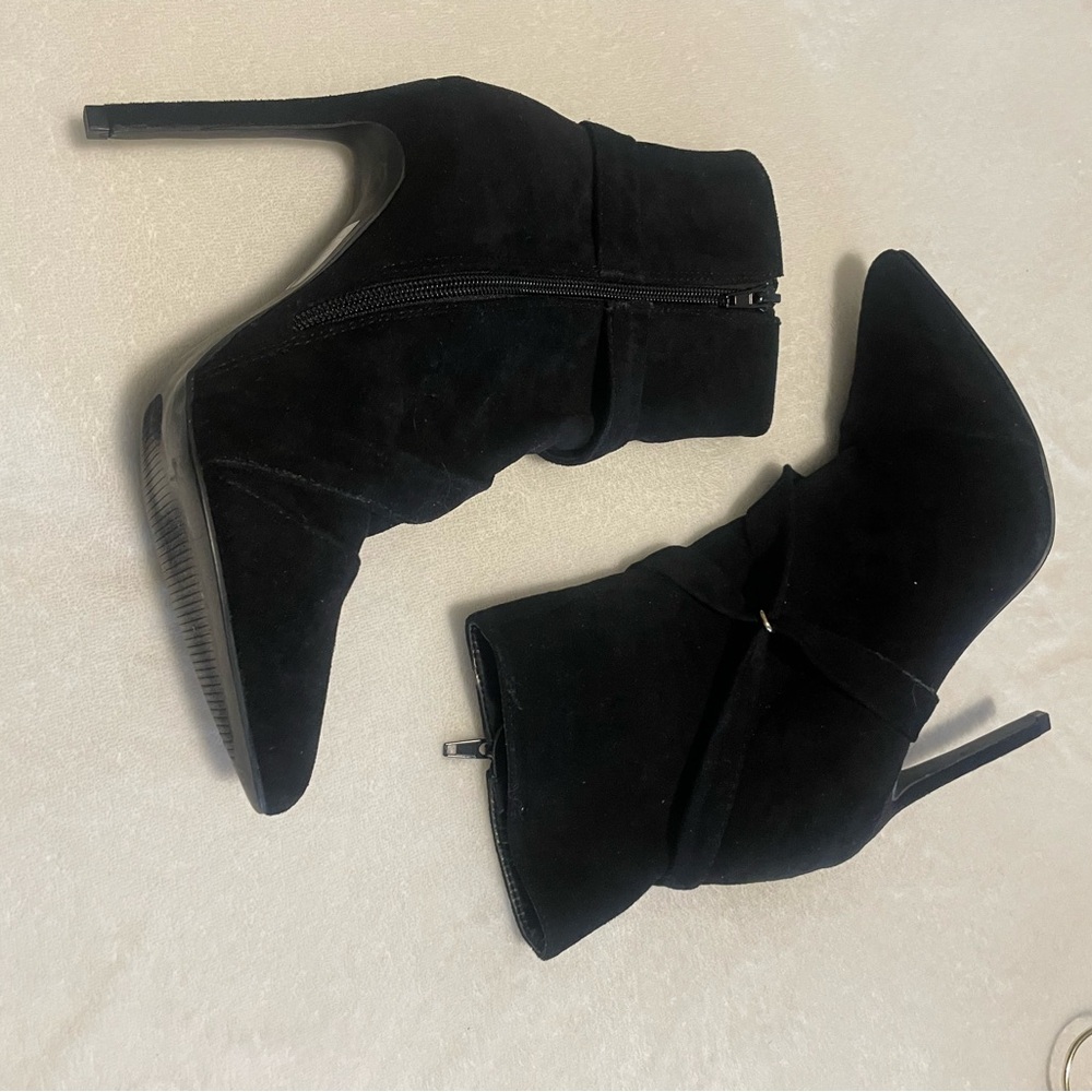 Elegant Black Stiletto Ankle Bootie QUPID Brand